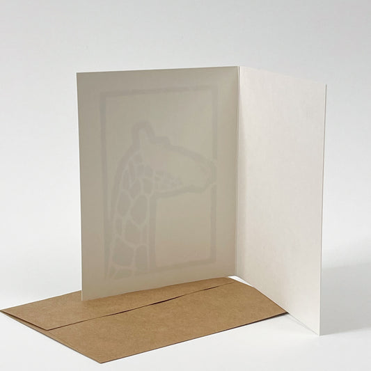 Watercolored Giraffe Note Card, Reproduction Print