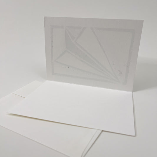 Paper Airplane Design Note Card, Hand Printed