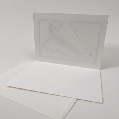 Paper Airplane Design Note Card, Hand Printed