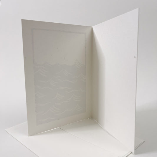 Waves Design Note Card, Hand Printed