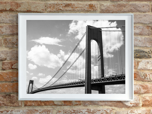Verrazano Bridge With Clouds Print