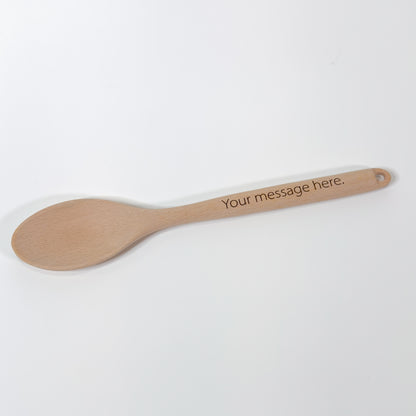 Custom Engraved Wood Spoon, Choose Your Message