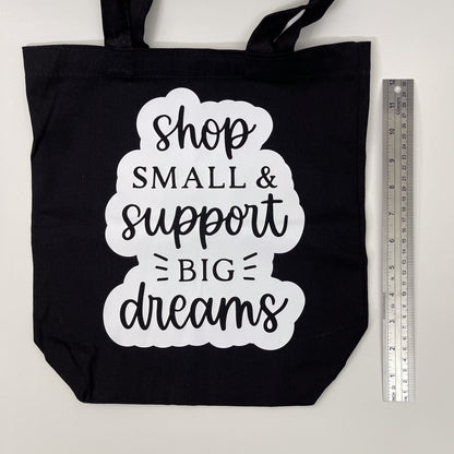 Hand Printed Canvas Tote - "Shop Small"
