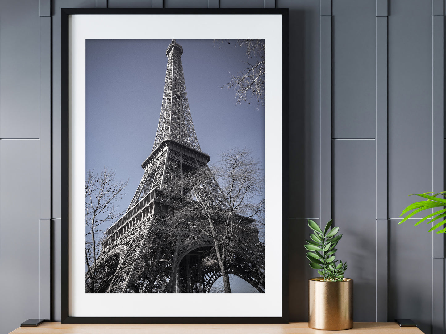 Eiffel Tower With Blue Sky Print