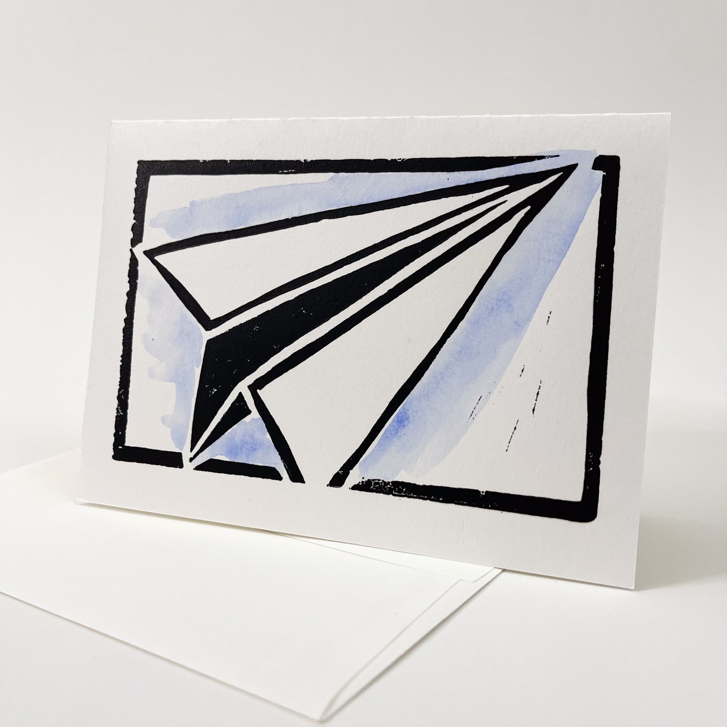 Paper Airplane Design Note Card, Hand Printed
