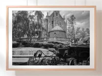 Disney's Haunted Mansion with Horse and Carriage Print